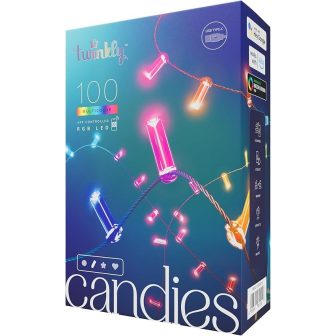Luci di Natale Twinkly Candies LED TWKC100RGB-G 6 M forma candela