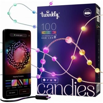 Luci natalizie per albero Twinkly Candies LED TWKP100RGB-T 6 m 100 a forma di perla