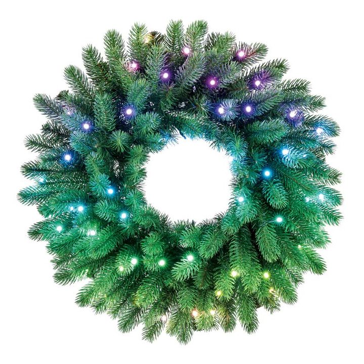Twinkly corona preilluminata 50 RGB LED filo verde spina tipo C