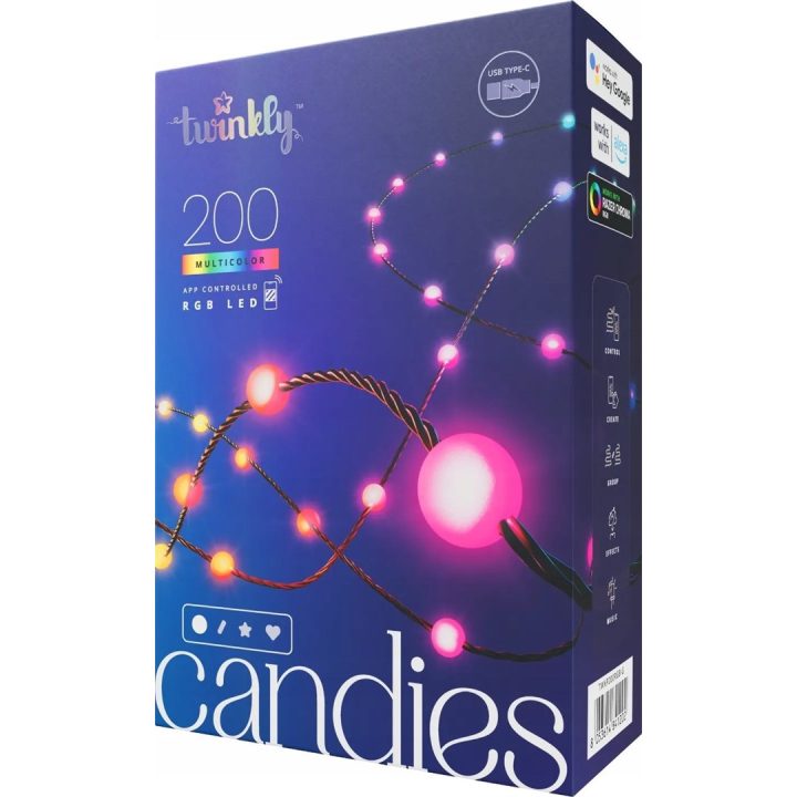 Luci di Natale Twinkly Candies LED TWKP200RGB-G 6 m 200 luci