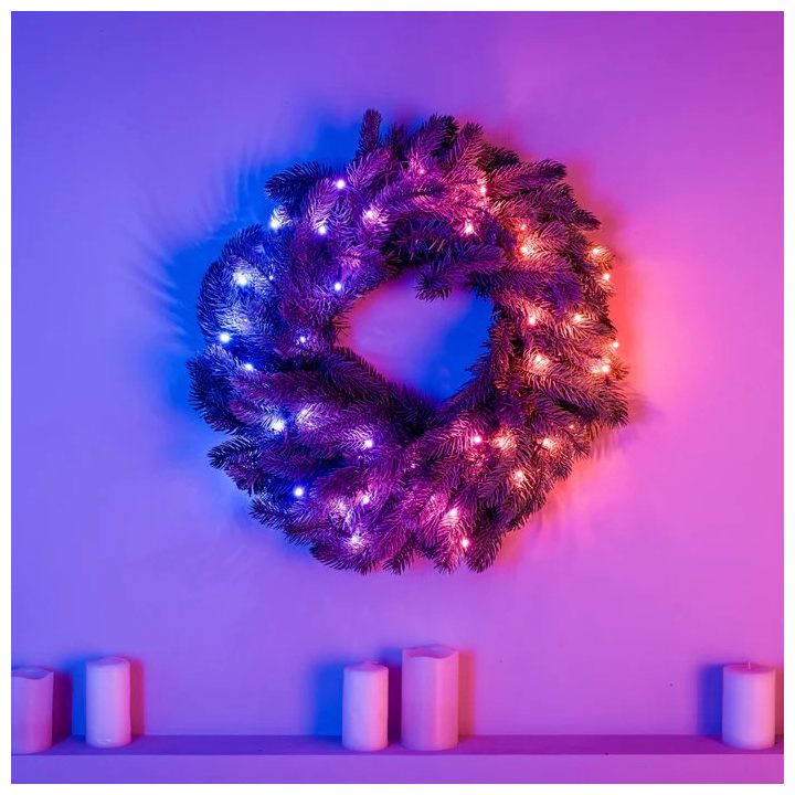 Twinkly corona preilluminata 50 RGB LED filo verde spina tipo C