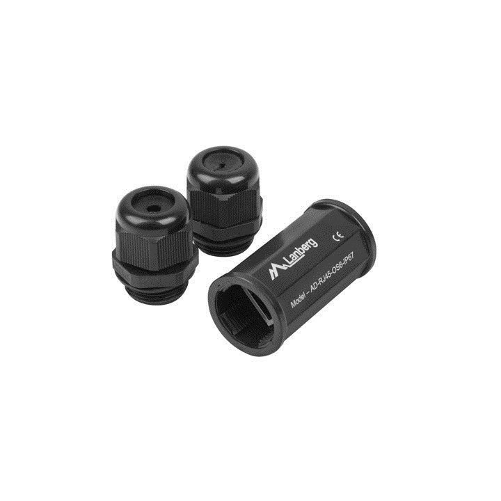 Lanberg AD-RJ45-OS6-IP67 adattatore genere cavo RJ-45 Nero
