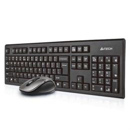 A4Tech 7100N tastiera da desktop mouse incluso RF wireless QWERTY inglese nero