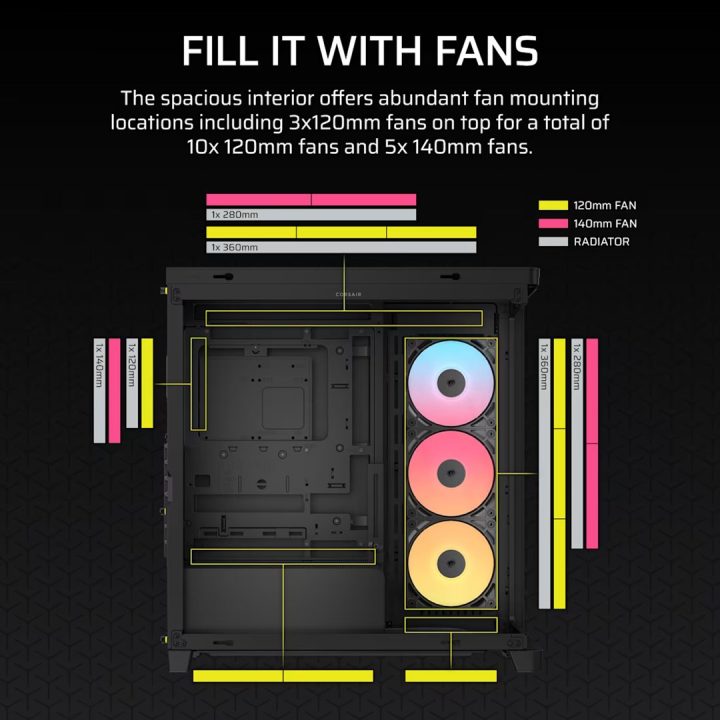 Corsair 4500X RS-R ARGB vetro temperato Mid-Tower nero Midi Tower