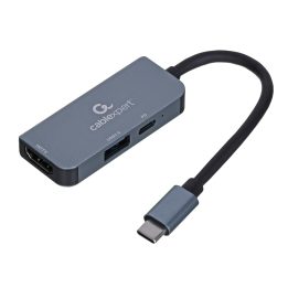 Gembird A-CM-COMBO3-02 USB Type-C adattatore multiporta 3-in-1 (porta USB + HDMI + PD) argento