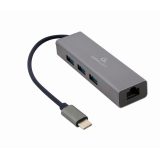 Gembird A-CMU3-LAN-01 USB-C Gigabit adattatore di rete con hub USB 3.1 a 3 porte