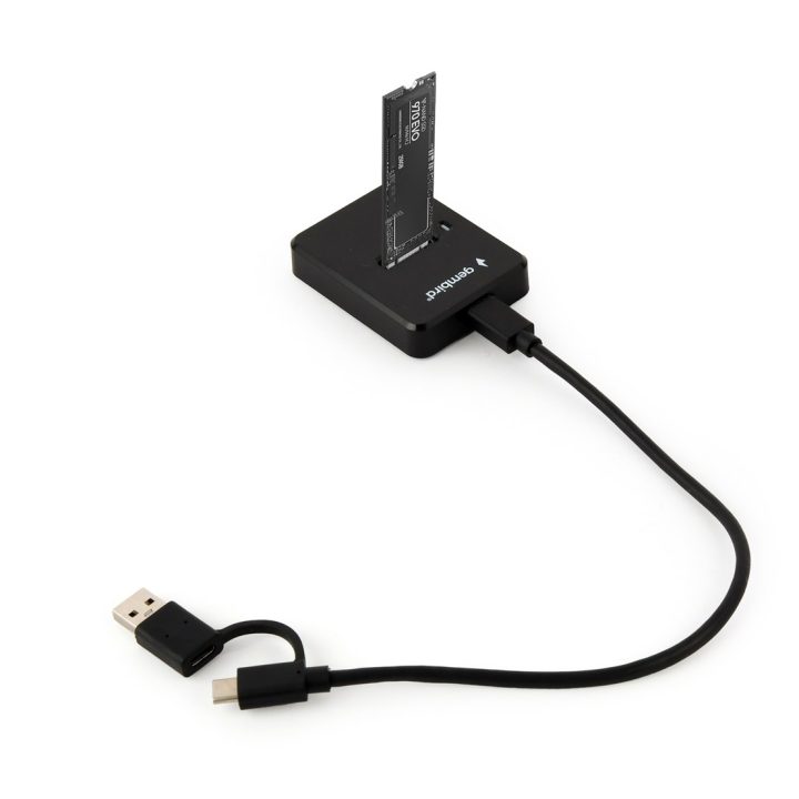 Gembird DD-U3M2 Stazione di aggancio drive storage USB 3.2 Gen 1 (3.1 Gen 1) Type-C Nero