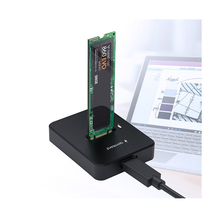 Gembird DD-U3M2 Stazione di aggancio drive storage USB 3.2 Gen 1 (3.1 Gen 1) Type-C Nero