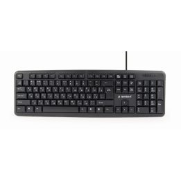 Gembird KB-U-103-RU Tastiera Office USB QWERTY Inglese Russo Nero
