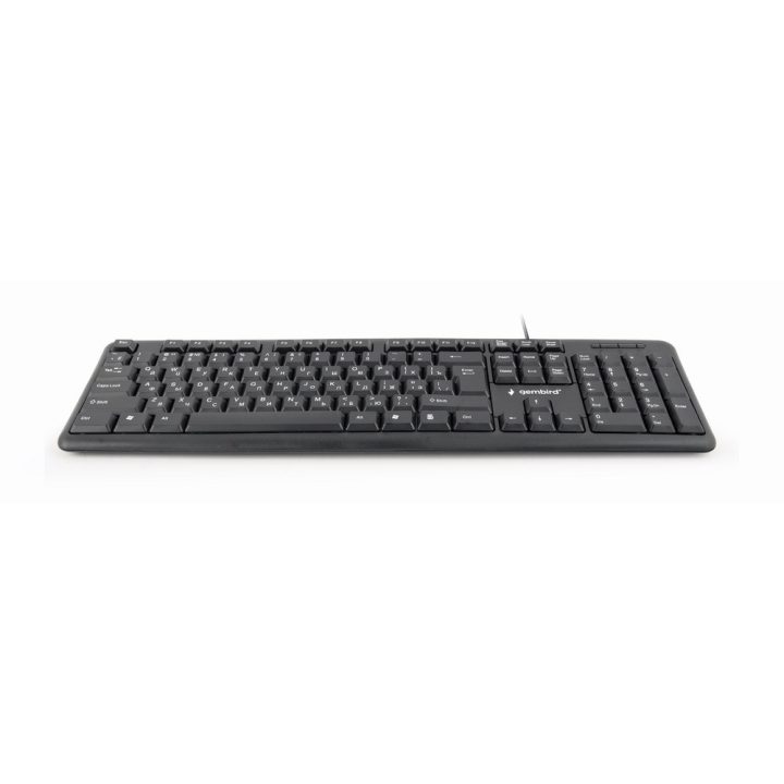 Gembird KB-U-103-RU Tastiera Office USB QWERTY Inglese Russo Nero