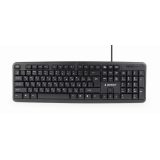 Gembird KB-U-103-RU Tastiera Office USB QWERTY Inglese Russo Nero