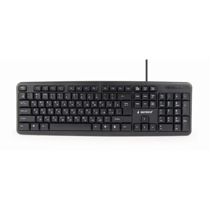 Gembird KB-U-103-RU Tastiera Office USB QWERTY Inglese Russo Nero