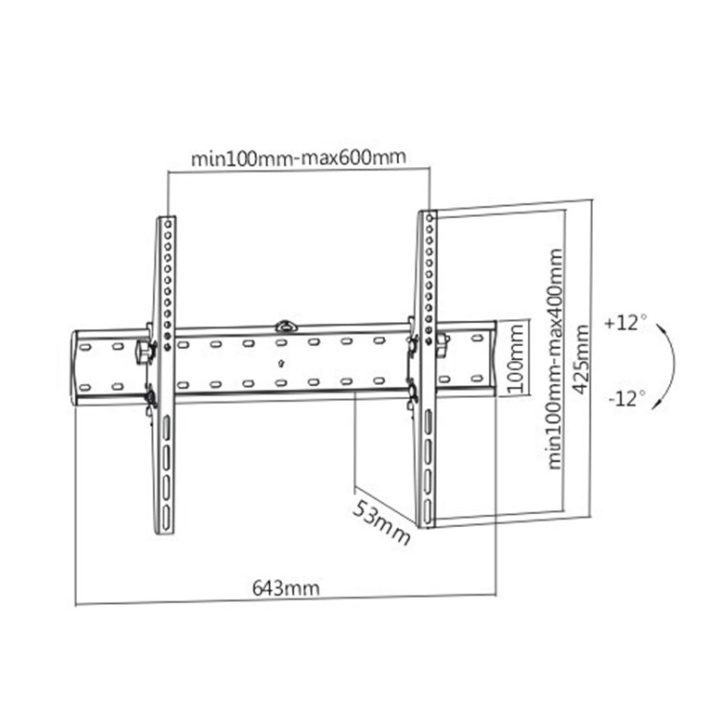 Gembird WM-70T-02 TV supporto/staffa 177.8 cm (70 ) Nero