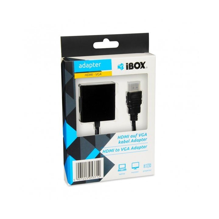 iBox IAHV01 adattatore cavo video HDMI tipo A (standard) VGA (D-Sub) nero