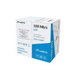 LANBERG LAN UTP CAVO 100MB/S 305M FILO CCA ROSSO