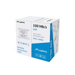 LANBERG LAN UTP CAVO 100MB/S 305M FILO CCA GIALLO