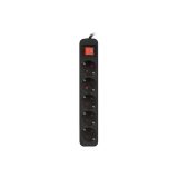 Lanberg PS1-05F-0150-BK prolunga 1.5 m 5 AC presa(e) Interno Nero