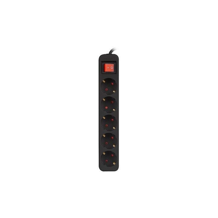 Lanberg PS1-05F-0150-BK prolunga 1.5 m 5 AC presa(e) Interno Nero