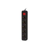 Lanberg PS1-05F-0150-BK prolunga 1.5 m 5 AC presa(e) Interno Nero
