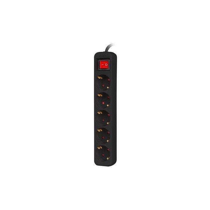 Lanberg PS1-05F-0150-BK prolunga 1.5 m 5 AC presa(e) Interno Nero