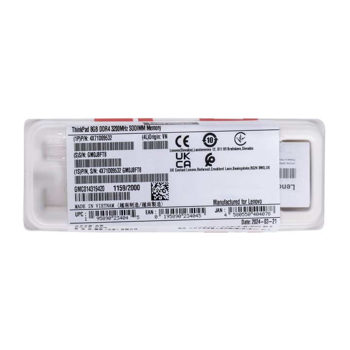 Lenovo 4X71D09532 memory module 8 GB 1 x 8 GB DDR4 3200 MHz