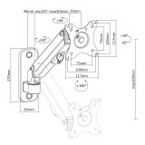 Maclean staffa monitor a parete 17-27'' 7kg max molla a gas MC-458