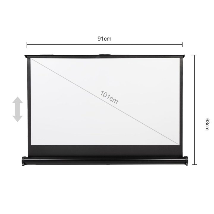 Maclean schermo di proiezione portatile compatto 40 16:9 autoportante ufficio cinema bianco opaco casa