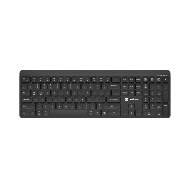 Natec Tang US tastiera wireless BT + 2.4 GHz silenziosa slim nero