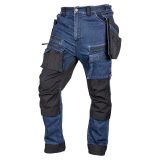 NEO TOOLS DENIM Pantaloni da lavoro Cordura Rinforzi Tasche con Fondina Staccabile Blu navy Taglia M/50