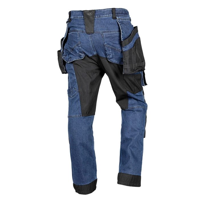 NEO TOOLS DENIM Pantaloni da lavoro Cordura Rinforzi Tasche con Fondina Staccabile Blu navy Taglia M/50