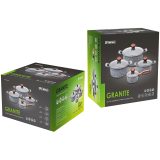 PROMIS Set di pentole GRANITE pentola 16 cm pentole 20 24 28 manici marrone
