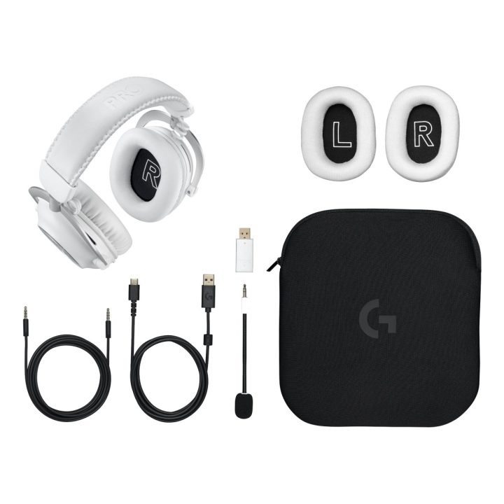 Logitech G 981-001269 headphones/headset Wireless Head-band Gaming Bluetooth White