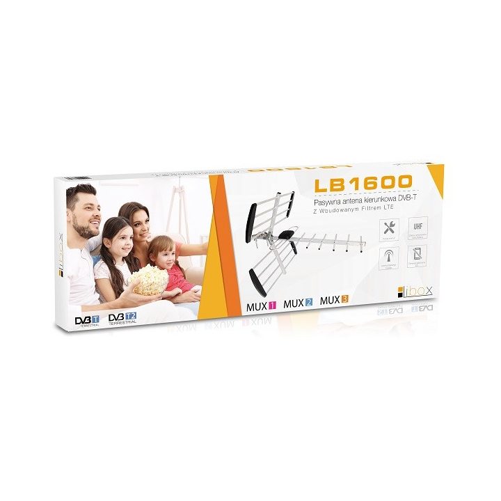 Libox Antena kierunkowa 16-el. pasywna DVB-T Z FILTREM LTE LB1600 television antenna Outdoor 18 dB