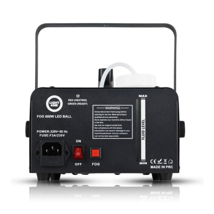 LIGHT4ME Fog 600W LED Ball - smoke and fog machine with backlit smoke effect + disco ball