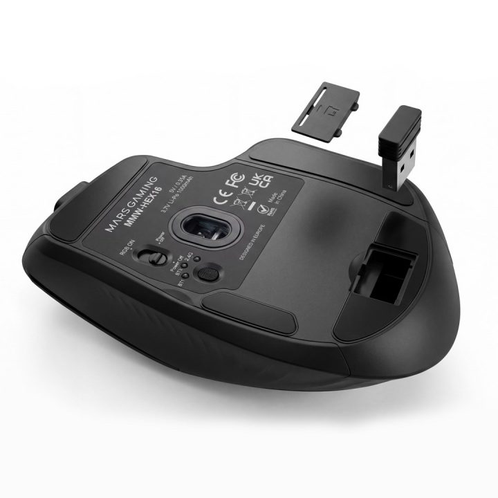 Mars Gaming MMWHEX16 Mouse destrorso Bluetooth ottico 24000 DPI