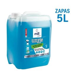 MILL CLEAN CLEANS 5 liters. A liquid cleaner for windows mirrors tiles and countertops. It removes dust and grease stains withou