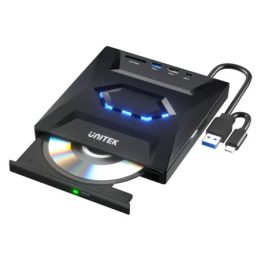 UNITEK Masterizzatore esterno DVD/CD con hub 5 Gbps USB