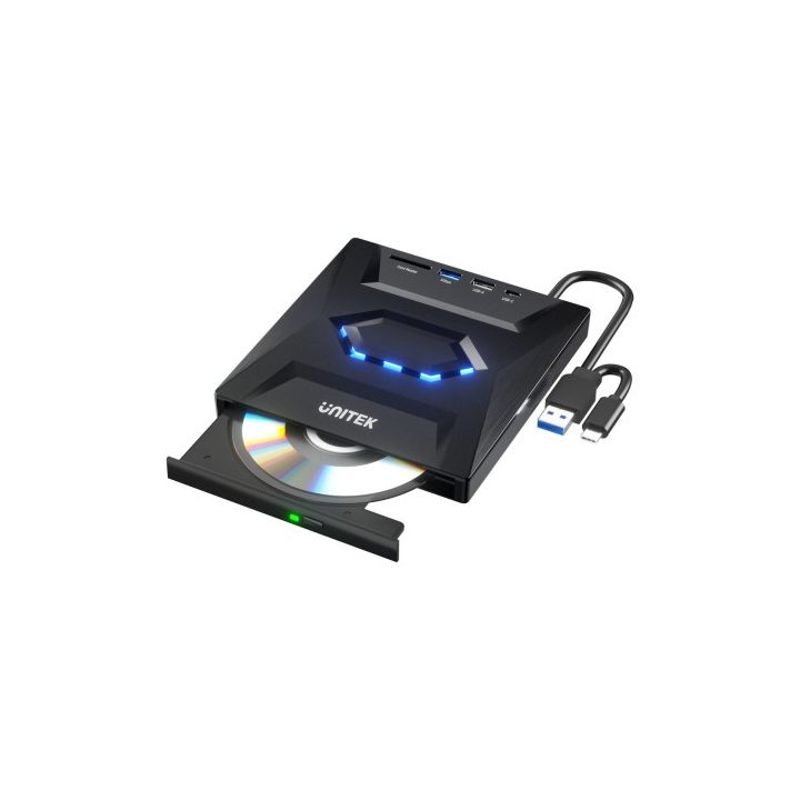 UNITEK Masterizzatore esterno DVD/CD con hub 5 Gbps USB