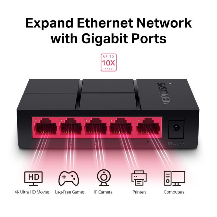 Mercusys 5-Port 10/100/1 000 Mbps Desktop Switch