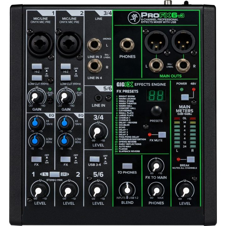 Mackie ProFX6v3 - 6-channel analogue mixer with USB interface black