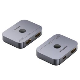 Vention Commutatore bidirezionale 2 porte Bi-Directional 8K HDMI grigio tipo lega di alluminio