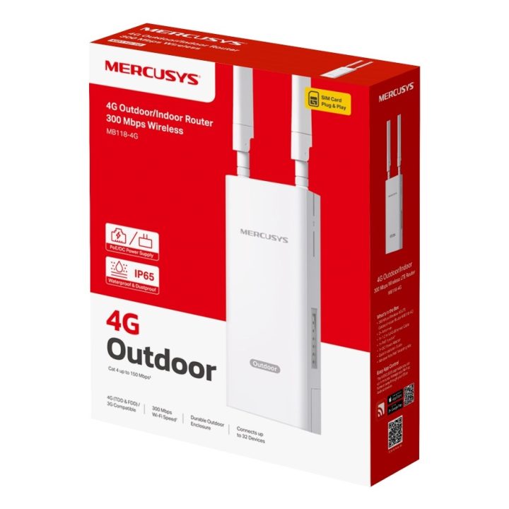 Mercusys MB118-4G wireless router Fast Ethernet Single-band (2.4 GHz) White