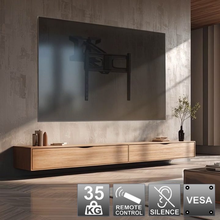 Maclean MC-891 Electric TV Wall Mount Bracket with Remote Control Height Adjustment 37'' - 70 max. VESA 600x400 up to 35kg Above