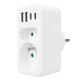 Current socket x2 + 4xUSB Maclean splitter with 2 sockets 2xUSB A 2xUSB C PD 20W 1x16A + 1x6A MCE249 F/W