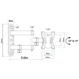 Maclean MC-417 Full Motion TV Monitor Wall Mount 13-32 30kg max. VESA 100x100 Black Powder Coated Universal Holder Bracket Adjus