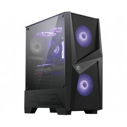 MSI MAG FORGE 100M Mid Tower Gaming Computer Case 'Black 2x 120mm ARGB PWM Fan 1x 120mm Fan 1-6 ARGB Hub Mystic Light Sync Tempe