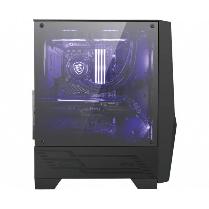 MSI MAG FORGE 100M Mid Tower Gaming Computer Case 'Black 2x 120mm ARGB PWM Fan 1x 120mm Fan 1-6 ARGB Hub Mystic Light Sync Tempe