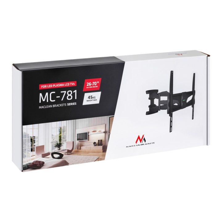 Maclean MC-781 TV mount 177.8 cm (70 ) Black