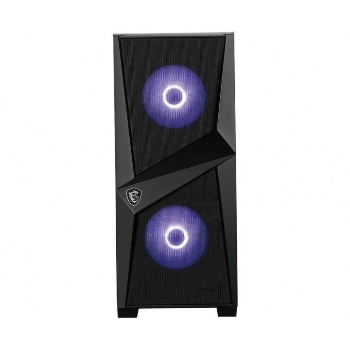 MSI MAG FORGE 100M Mid Tower Gaming Computer Case 'Black 2x 120mm ARGB PWM Fan 1x 120mm Fan 1-6 ARGB Hub Mystic Light Sync Tempe