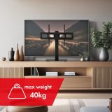 Maclean MC-386 Universal TV Stand Base for Cabinet Dresser Table Desk 32 - 75 40kg VESA 35° Rotating Temepred Glass Adjustable T
